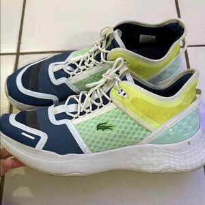 Lacoste Blue and Yellow Athletic Shoes